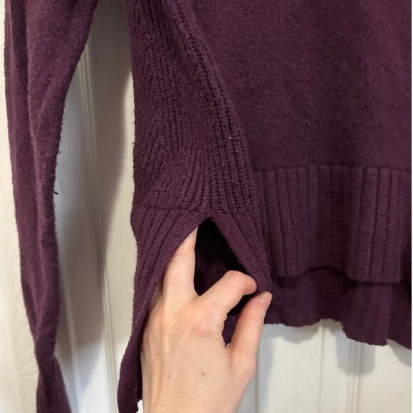 Badgely Mischka Purple Jewel Tone Mock Neck Viscose Blend Sweater XS - Picture 3 of 8